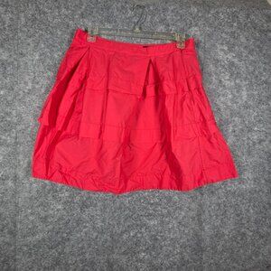 J. CREW Womens Pink/ Salmon  A-Line Tiered Skirt 100% Cotton Size 12